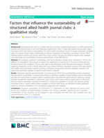 Factors that influence the sustainability of structured allied health journal clubs: A qualitative study