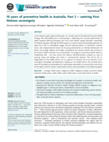 10 years of preventive health in Australia. Part 2 – centring First Nations sovereignty