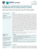 Co-design of an Australian health service framework and implementation plan for involving consumers in research