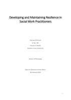 Developing and Maintaining Resilience in Social Work Practitioners