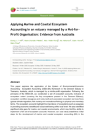 Applying Marine and Coastal Ecosystem Accounting in an estuary managed by a Not-for-Profit Organisation: Evidence from Australia