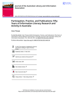 Participation, Practice, and Publications: Fifty Years of Information Literacy Research and Activity in Australia