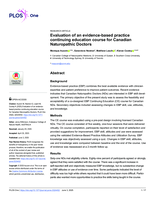 Evaluation of an evidence-based practice continuing education course for Canadian Naturopathic Doctors