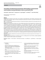 Association of professional environment with loneliness and perceived social isolation among individuals in their second half of life