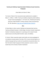 Teaching and wellbeing: Supporting student wellbeing through humanizing pedagogies