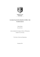 Assessing the agronomic phosphorus fertiliser value of animal manures