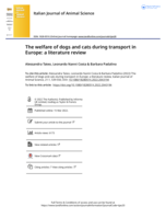 The welfare of dogs and cats during transport in Europe: a literature review