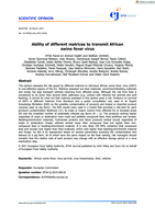 Ability of different matrices to transmit African swine fever virus