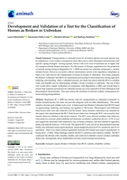 Development and Validation of a Test for the Classification of Horses as Broken or Unbroken
