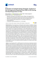 Protection of Animals during Transport: Analysis of the Infringements Reported from 2009 to 2013 during On-Road Inspections in Italy