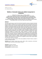 Welfare of domestic birds and rabbits transported in containers