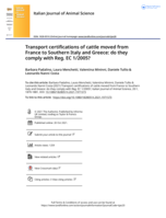 Transport certifications of cattle moved from France to Southern Italy and Greece: do they comply with Reg. EC 1/2005?