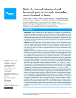 Daily rhythms of behavioral and hormonal patterns in male dromedary camels housed in boxes