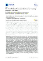 On-Farm Welfare Assessment Protocol for Suckling Piglets: A Pilot Study