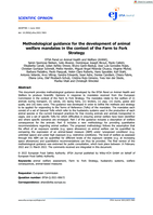 Methodological guidance for the development of animal welfare mandates in the context of the Farm to Fork Strategy
