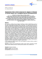 Assessment of the control measures for category A diseases of Animal Health Law: Contagious Bovine Pleuropneumonia
