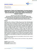 Assessment of listing and categorisation of animal diseases within the framework of the Animal Health Law (Regulation (EU) No 2016/429): antimicrobial-resistant Enterococcus faecalis in poultry