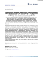 Assessment of listing and categorisation of animal diseases within the framework of the Animal Health Law (Regulation (EU) 2016/429): Bacterial kidney disease (BKD)