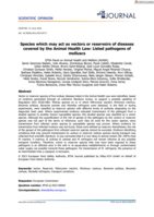 Species which may act as vectors or reservoirs of diseases covered by the Animal Health Law: Listed pathogens of molluscs