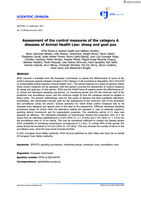 Assessment of the control measures of the category A diseases of Animal Health Law: sheep and goat pox