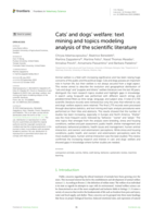 Cats’ and dogs’ welfare: text mining and topics modeling analysis of the scientific literature