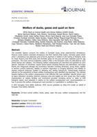 Welfare of ducks, geese and quail on farm