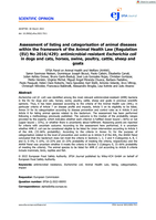 Assessment of listing and categorisation of animal diseases within the framework of the Animal Health Law (Regulation (EU) No 2016/429): antimicrobial‐resistant Escherichia coli in dogs and cats, horses, swine, poultry, cattle, sheep and goats