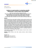 Guidance on good practice in conducting scientific assessments in animal health using modelling