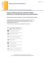Factors influencing stress and fear-related behaviour of cats during veterinary examinations