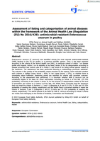 Assessment of listing and categorisation of animal diseases within the framework of the Animal Health Law (Regulation (EU) No 2016/429): antimicrobial‐resistant Enterococcus cecorum in poultry