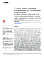 A Survey on Transport Management Practices Associated with Injuries and Health Problems in Horses