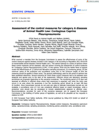Assessment of the control measures for category A diseases of Animal Health Law: Contagious Caprine Pleuropneumonia