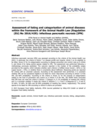 Assessment of listing and categorisation of animal diseases within the framework of the Animal Health Law (Regulation (EU) No 2016/429): infectious pancreatic necrosis (IPN)