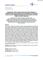 Assessment of the control measures of the Category A diseases of the Animal Health Law: prohibitions in restricted zones and risk‐mitigating treatments for products of animal origin and other materials