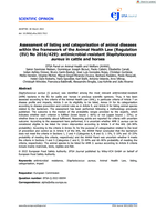 Assessment of listing and categorisation of animal diseases within the framework of the Animal Health Law (Regulation (EU) No 2016/429): antimicrobial‐resistant Staphylococcus aureus in cattle and horses