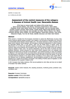 Assessment of the control measures of the category A diseases of Animal Health Law: Newcastle disease