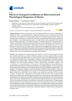 Effects of transport conditions on behavioural and physiological responses of horses