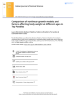 Comparison of nonlinear growth models and factors affecting body weight at different ages in Toy Poodles