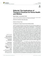 Editorial: The Implications of Transport Practices for Horse Health and Welfare
