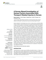 A Survey-Based Investigation of Human Factors Associated With Transport Related Injuries in Horses