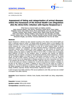 Assessment of listing and categorisation of animal diseases within the framework of the Animal Health Law (Regulation (EU) No 2016/429): infection with Equine Herpesvirus-1