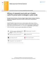Efficacy of repeated ovum pick-up in Podolic cattle for preservation strategies: a pilot study