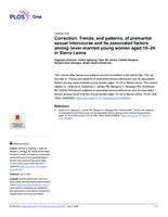 Correction: Trends, and patterns, of premarital sexual intercourse and its associated factors among never-married young women aged 15-24 in Sierra Leone