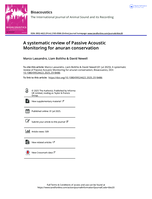 A systematic review of Passive Acoustic Monitoring for anuran conservation