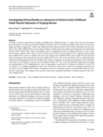Investigating Virtual Reality as Resource to Enhance Early Childhood Initial Teacher Education: A Scoping Review