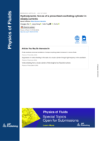 Hydrodynamic forces of a prescribed oscillating cylinder in steady currents