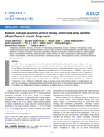 Radium isotopes quantify vertical mixing and reveal large benthic silicate fluxes in anoxic deep waters