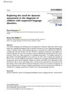 Exploring the need for dynamic assessment in the diagnosis of children with suspected language disorders