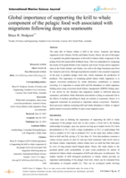 Global importance of supporting the krill to whale component of the pelagic food web associated with migrations following deep sea seamounts