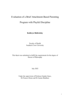 Evaluation of a Brief Attachment-Based Parenting Program with Playful Discipline